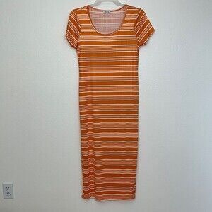 Jolie and Joy womans XL striped orange dress